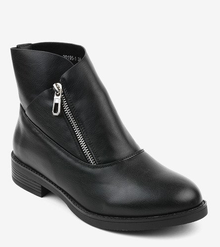Čierne ploché botki zateplené papuče 20195-1