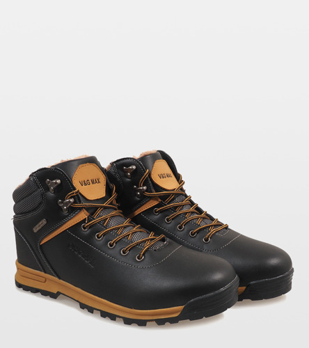 Čierne zateplené snehové topánky M17097-2