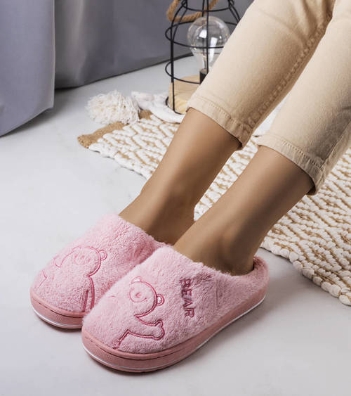 Ružové mäkké papuče Smile Bear