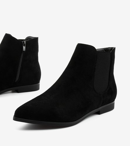 Čierne ploché botki zateplené papuče Myron